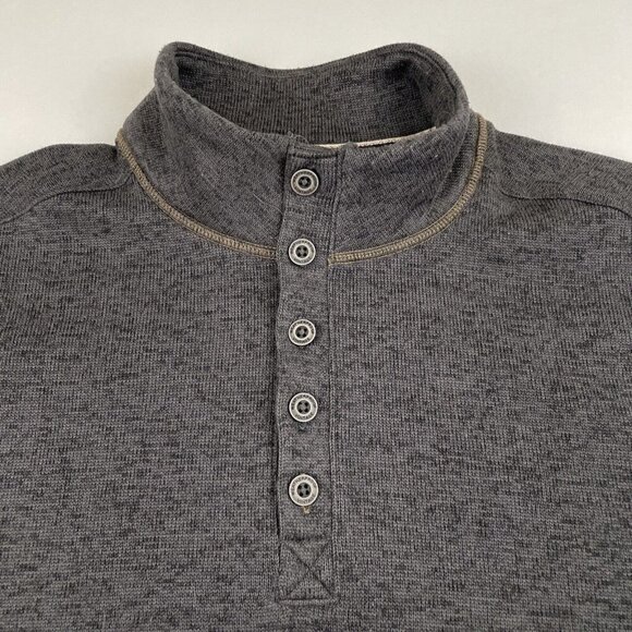 Weatherproof Vintage 1/4 Button Up Pullover Sweater Men’s L Gray Fleece Lined - Picture 8 of 11
